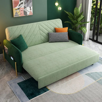 $1,238.99 Full Sleeper Sofa Green Upholstered Convertible Sofa