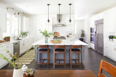 Example of a transitional kitchen design in Seattle