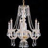 Traditional Crystal 6 Light Crystal Brass Chandelier