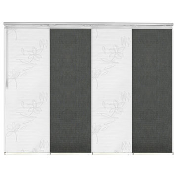 Flourishing Wht.-Koala Gray 4-Panel Track Extendable Vertical Blind 48-88"x94"