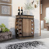Bowery Hill 8-Bottle Transitional Wood Wine Cabinet in Reclaimed Oak