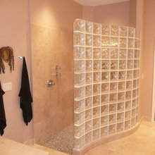glass block shower