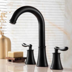 Antique Basin Faucet Black Brass Finished Two Handles Mixer Bathroom Sink Faucet TF0158B - Bathroom Sink Faucets