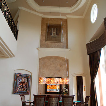 Varaluz Big 6-Light Linear Pendant in Dining Room