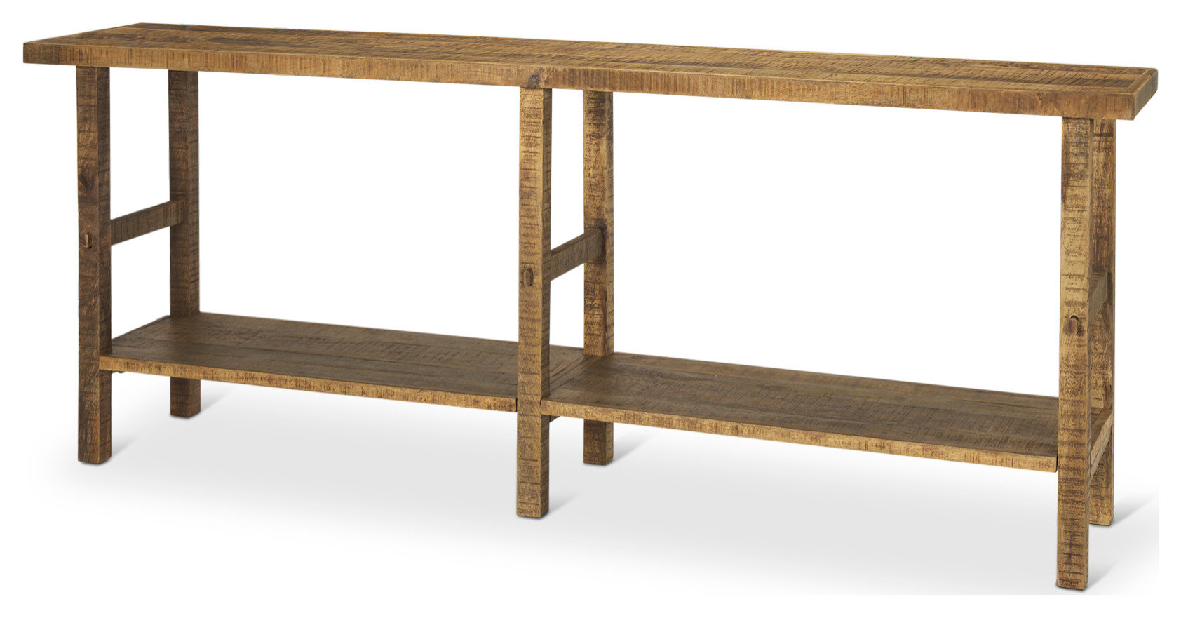 Rosie Large Brown Wood Console Table - Rustic - Console Tables - by ...