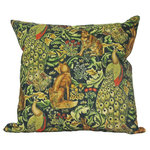Golden Hill Studio - William Morris Bunny Throw Pillow With Insert, 18x18 - A wonderful pillow case of an antique William Morris print. Heartwarming and lovely. Carefully crafted with a hidden zipper for ease of cleaning. 18" 18" Sold with or without an insert.