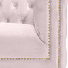 Michelle Fabric Upholstered Chair, Gold Iron Legs, Pink, Velvet, Loveseat