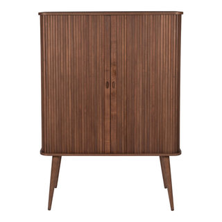 Brown Walnut Cabinet | Zuiver Barbier - Midcentury Accent Chests Cabinets - by Luxury Furnitures Houzz