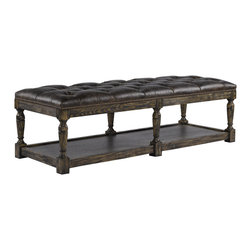 Bensington Leather Tufted Ottoman - Footstools And Ottomans