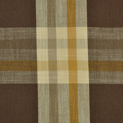 Paroo Cotton Blend Large Plaid Curtains & Drapes Upholstery Fabric in Coffee Col - Upholstery Fabric