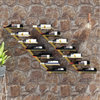 vidaXL Wall-mounted Wine Rack for 7 Bottles Wine Bottle Holder 2 Pcs Gold Metal