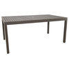 Riviera Outdoor Faux Wood Rectangular Dining Table, Gray