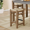 Newport Set of Two 26"H Wood Counter Height Stools, Rush Seats