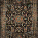 Karastan Rugs - Karastan Rugs Somersby Black 8'x11' Area Rug - Antique Persian inspired artistry is revitalized in vibrant hues of coral, blue and green, alongside neutral shades of black, gray and tan, in the artfully distressed design of Karastan's Somersby Area Rug. This debut of the Estate Collection combines modern conscious construction techniques with the lavish design details synonymous with Karastan's legacy for timeless traditional styles. Ideal for elegant entryways, luxurious living rooms, beautiful bedrooms, opulent offices and more, the area rugs of this collection are woven with Karastan's exclusive eco-friendly EverStrand, a premium recycled synthetic yarn created from post-consumer plastic water bottles. Silky-soft to the touch, this sustainable style is also durably designed to be wear and stain resistant.