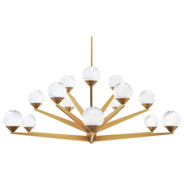 Modern Forms Double Bubble LED Chandelier, Aged Brass