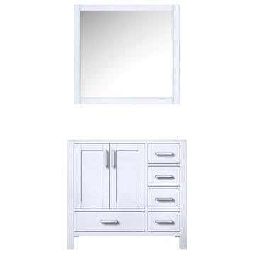 Lexora Home Jacques 36" Single Vanity with Mirror in White