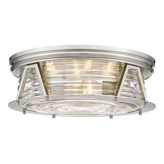4 Light Flush Mount In Transitional Style-6.5 Inches Tall and 20 Inches ...