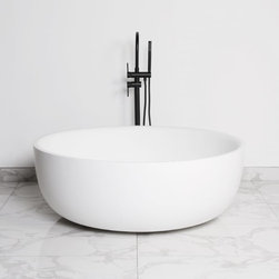 LUSSO STONE NOTION STONE RESIN SOLID SURFACE FREESTANDING ROUND BATH 1350 - Products
