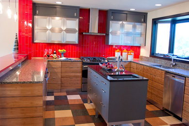 Design ideas for a contemporary kitchen in Kansas City.