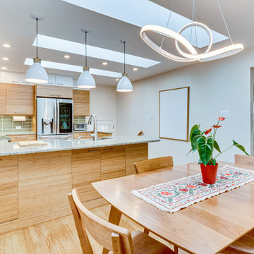 White and Natural Bamboo Kitchen Makeover Falls Church, VA