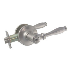 Designers Impressions - Villa Series Door Levers, Satin Nickel, Keyed Entry Lever - Door Levers