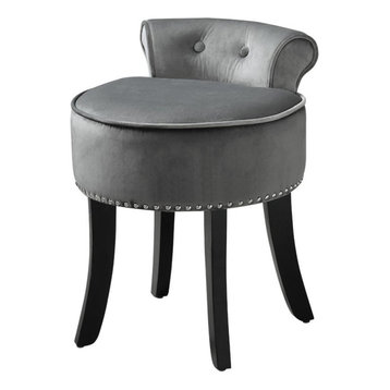 silver vanity chair