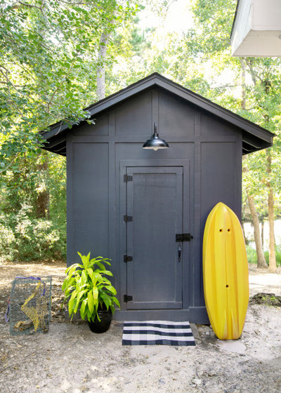 Beach Style Shed by King and Society Construction
