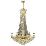 Crystal Lighting Palace - French Empire 18-Light Crystal Regal Chandelier, Gold Finish - This stunning 18-light Crystal Chandelier only uses the best quality material and workmanship ensuring a beautiful heirloom quality piece. Featuring a radiant Gold finish and finely cut premium grade crystals with a lead content of 30%, this elegant chandelier will give any room sparkle and glamour.