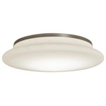 AFX Inc. - Sutton, LED Flush Mount, 18", Satin Nickel Finish/Frosted White Glass - This Sutton LED flush mount is a shallow mushroom decorative style fixture