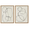Sylvie Going in Circles Framed Canvas Set by Teju Reval, Natural 2 Piece 18x24