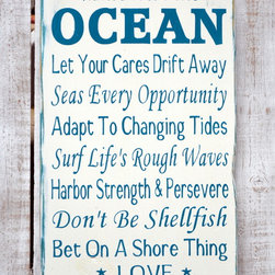 Advice From The Ocean, Beach House Beach Signs, Nautical, Coastal Beach Decor - Novelty Signs