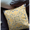 Rose Wreath Broadcloth Indoor Outdoor Blown And Closed Pillow, Yellow Blue