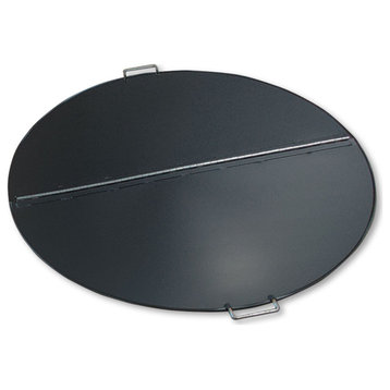 Round Folding Fire Pit Cover, Stainless Steel, 46" Diameter