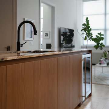 Chestnut Veneer Kitchen in Williamsburg, Brooklyn