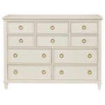Universal Furniture - Universal Furniture Getaway Coastal Living Bondi Beach Dresser - Brighten bedroom spaces with the Bondi Beach Dresser, a classic storage piece built with ten drawers featuring sleek gold ring pull hardware and tapered legs.
