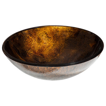 Brown Reflections Glass Vessel Sink