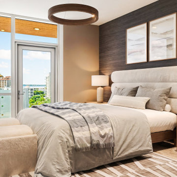 Brown Modern Bedroom Design – 3D Rendering