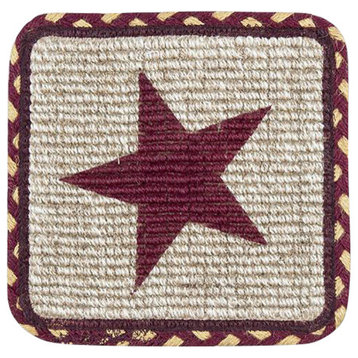 Burgundy Star Wicker Weave Trivet 9"x9"