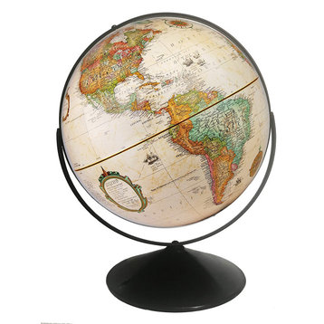 Desktop Globe Antique Raised Relief map and Full Swing Gyromatic Assembly