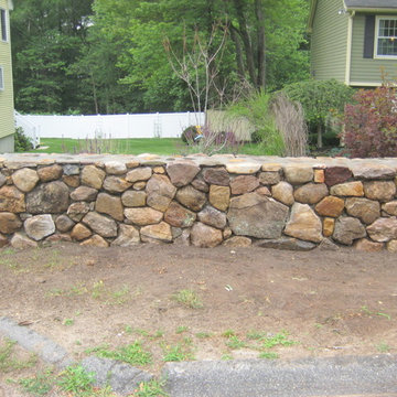 Double-Sided Fieldstone Wall w/ Granite Mailbox