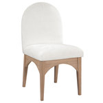 Meridian Furniture - Waldorf Chenille Upholstered Dining Chair, Black, Chenille, Natural Finish, Cream, Side Chair, Chenille Fabric, Natural Finish - The Waldorf Chenille Fabric Dining Side Chair exudes elegance and comfort. Crafted with solid ash wood, this dining chair boasts a sturdy and durable construction. The natural finished legs provide a warm and welcoming touch to the overall design. The plush cream chenille fabric on the seat and backrest of the chair offers a soft and cozy seating experience, making it an ideal choice for long dinner conversations with family and friends.