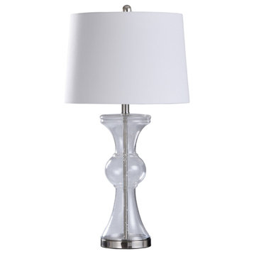 Cameron 1 Light Table Lamp, Clear Seeded