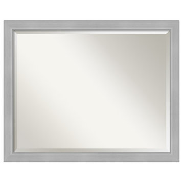 Vista Brushed Nickel Narrow Beveled Wall Mirror - 30.5 x 24.5 in.