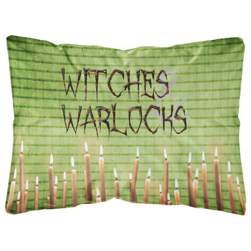 Witches & Warlocks Halloween Canvas Fabric Decorative Pillow, Large, Multicolor