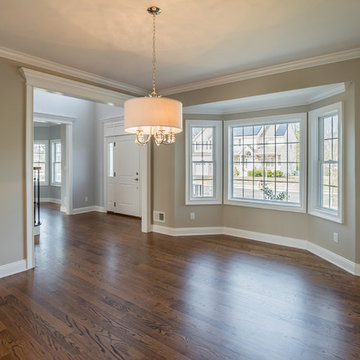 Classic Gray Colonial Showcasing Elegant Transitional Style