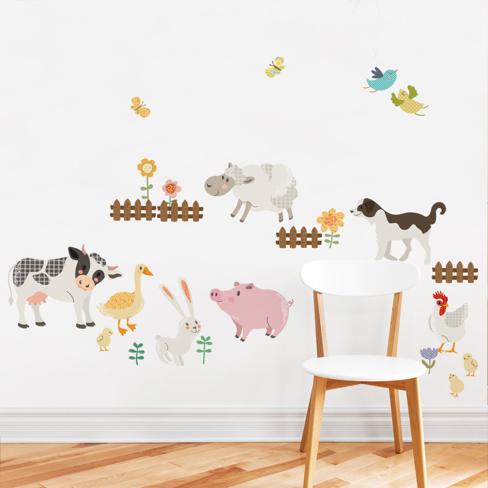 Farm Animals Vinyl Wall Sticker - Peel and Stick Stickers ...