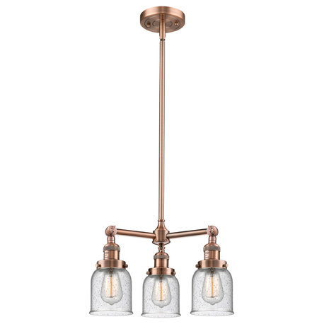 INNOVATIONS LIGHTING 207-AC-G54-LED Small Bell 3 Light Chandelier