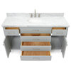 Ariel Bristol 61" Oval Sink Bath Vanity, Gray, 1.5" Carrara Marble