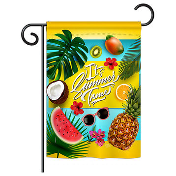 Fruity Summer Time Summer, Seasonal Fun In The Sun Garden Flag 13"x18.5"