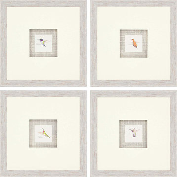 4-Piece "Hummingbirds" Framed Artwork Set
